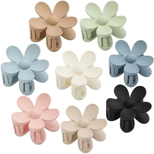 Vista 12 de Pinzas para el cabello de flores, 8 unidades, pinzas grandes para mujeres y niñas, cabello grueso y delgado, agarre fuerte, antideslizante, gran