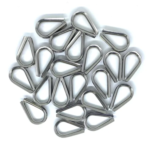 Vista 6 de 50 unidades de dedales de acero inoxidable M3 para cuerda de alambre de 1/8 pulgadas de diámetro
