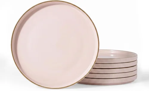 Vista 25 de famiware Star Platos de Ensalada para 6, Juego de Platos de 8 Pulgadas, Vajilla de Gres, Platos Pequeños para Postre, Ensalada, Aperitivo, Blanco