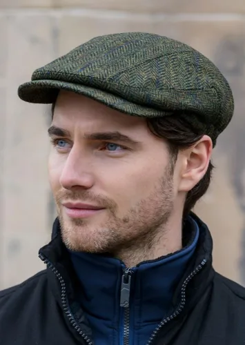 Vista 2 de Mucros Weavers Gorra plana irlandesa para hombre, fabricada en Irlanda, 100% tweed irlandés, verde