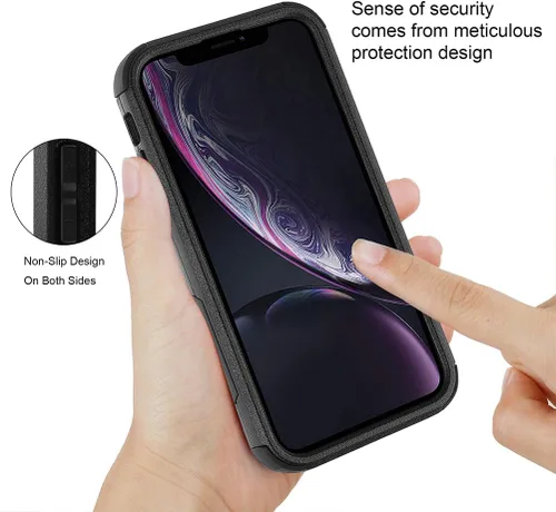 Vista 5 de Co-Goldguard Funda para iPhone XR, [3 capas] [a prueba de golpes] [a prueba de caídas] para iPhone XR, funda de protección resistente para iPhone