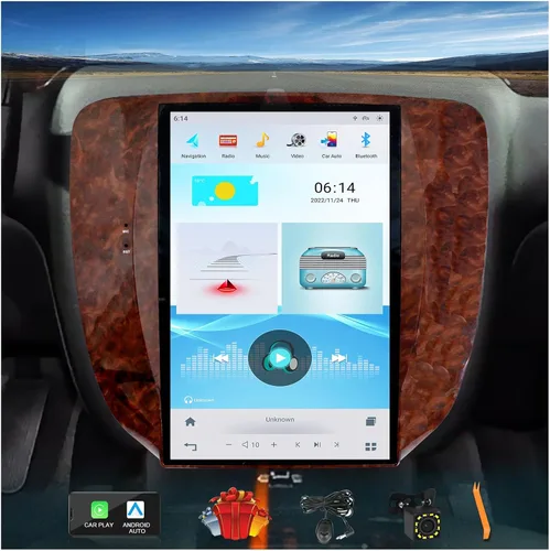 Vista 7 de CUSP - Radio Android estilo T de 12.1 pulgadas para Chevy Silverado GMC Sierra 2007-2013 Large vertical touchscreen upgrade with wireless
