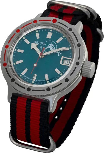Vista 2 de Vostok Amphibian - Reloj de pulsera automático para hombre con cuerda, militar, de buceo, con caja