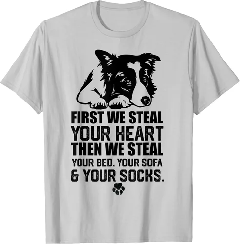 Vista 56 de Border Collie Steal Your Heart Steal Your Bed - Camiseta de sofá, Gris