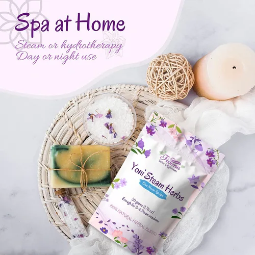 Vista 4 de Fivona Yoni Hierbas vaporizantes - para uso femenino y rituales - V-Detox, limpieza, lavado, control de olores - 2 a 4 sesiones - Balance de pH