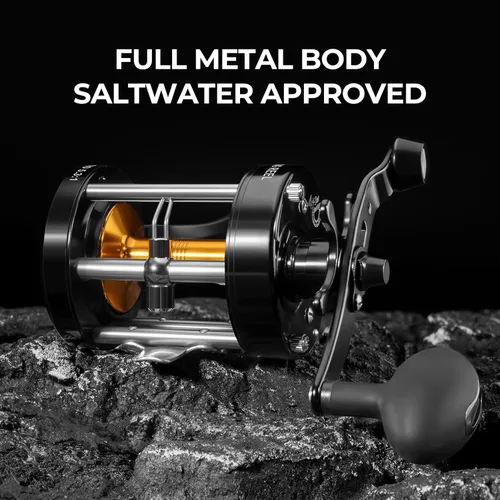 Vista 3 de KastKing Rover Round Baitcasting Fishing Reel, Perfect Conventional Reel for Catfish, Salmon/Steelhead, Striper Bass and Inshore Saltwater Fishing