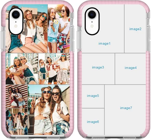 Vista 24 de Funda de teléfono personalizada para iPhone XR, diseño personalizado de fotos de collage de múltiples imágenes, resistente a los golpes, resistente
