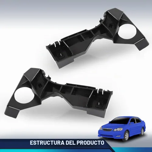 Vista 2 de PIT66 Juego de Soportes de Parachoques Delantero Izquierdo y Derecho 2 Piezas Compatible con Toyota Corolla CE LE S 2003-2008, Compatible
