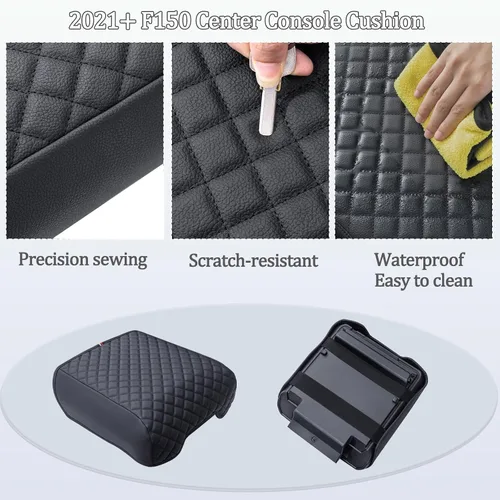 Vista 6 de JDMCAR Cojín de Consola Central Compatible con Ford F150 2021 - 2025 2026 de Cuero PU, Accesorios Interiores de Reposabrazos, Protector de Tapa