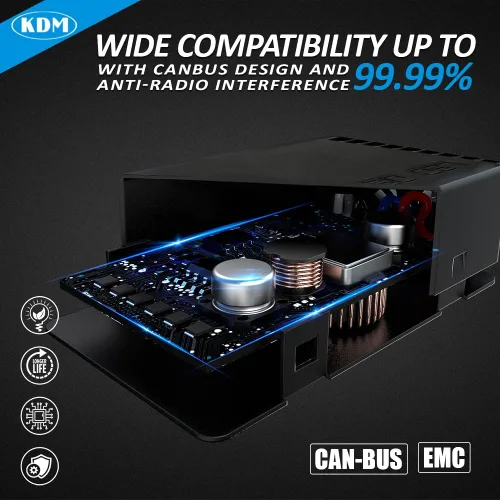 Vista 7 de KDM H7 LED Canbus Decodificador, resistencia de carga antiparpadeo sin errores, adaptador LED de advertencia cancelador de advertencia, paquete de 2
