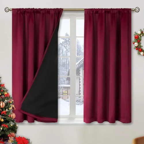 Vista 73 de BGment - Cortinas opacas para sala de estar de 63 pulgadas de largo, juego de 2 paneles, cortinas para oscurecer toda la habitación, cortinas
