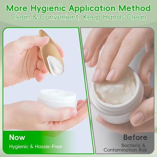 Vista 4 de SmallCat Aplicadores desodorantes, aplicador de crema de bambú, espátula de maquillaje multifuncional, mini cuchara para barro de arcilla cosmética