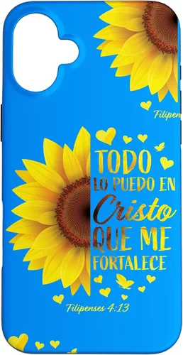 Vista 23 de Cristiano Español Regalo Mujeres Religioso Versículo de la Biblia Girasol Funda para iPhone 17