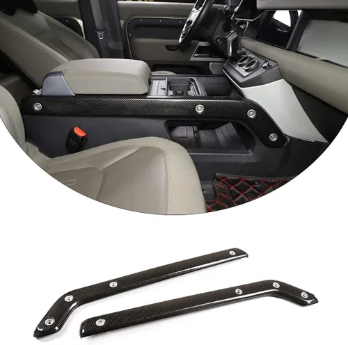 Vista 2 de TINKI 2 piezas de plástico ABS para decoración de consola central de automóvil para Land Rover Defender 110 accesorios 2020 2021 2022 piezas