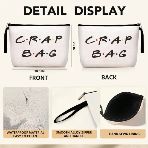 Vista 2 de Jztco Bolsa de cosméticos para mujeres, colegas, hermanas, fanáticas, mejores amigas, bolsas para organización, bolsa de aseo portátil impermeable