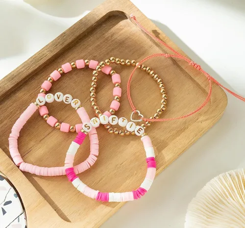 Vista 6 de TS Swift Merch Taylor Pulsera Amante Era Swift Outfit Little Words Project Bracelet Eras Tour Outfits 1989 Taylor Album Inspirado Pulsera Amistad