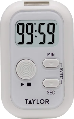 Vista 4 de Taylor Temporizador digital de alerta múltiple (sonido, luz, vibración), estándar, blanco