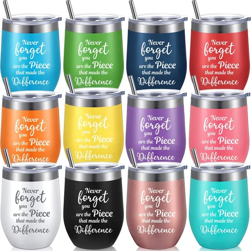 Vista 8 de Sieral 8 piezas de regalos de agradecimiento para mujeres, vaso de vino de agradecimiento para empleados, profesores, regalo inspirador