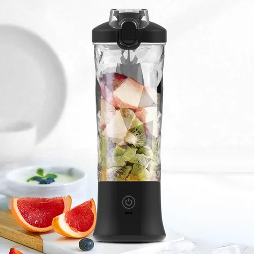 Vista 4 de Licuadora portátil, 18000rpm 20.3 fl oz de gran capacidad inalámbrica de acero inoxidable con 6 cuchillas ultra afiladas para batidos y licuados
