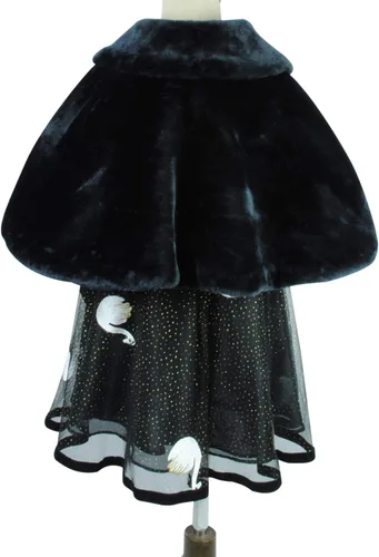 Vista 6 de Abbyabbie.Li Chal tipo bolero de piel sintética para niña de las flores, chal de princesa L (8-12 años), marfil