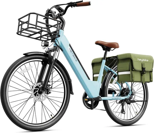 Vista 12 de Heybike Bicicleta eléctrica Cityscape 2.0 para adultos con motor de pico de 1200 W, batería extraíble de 468 Wh, bicicleta eléctrica de 50 millas