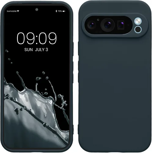 Vista 126 de kwmobile Funda compatible con Google Pixel 9 - Funda protectora delgada de TPU para teléfono - Acabado mate suave - Piedra antigua