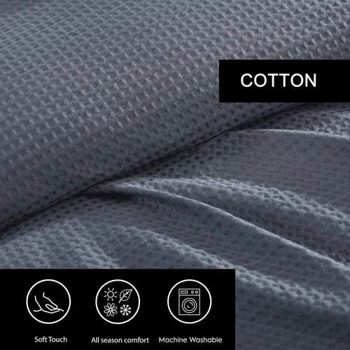 Vista 11 de Vera Wang - Juego de funda de edredón tamaño Queen, ropa de cama de algodón suave con fundas de almohada a juego, cierre de botón y lazos interiores
