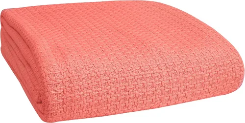 Vista 10 de Manta para cama 100% algodón, transpirable, tamaño individual, cobija térmica de algodón, perfecta para cubrir cualquier cama en cualquier