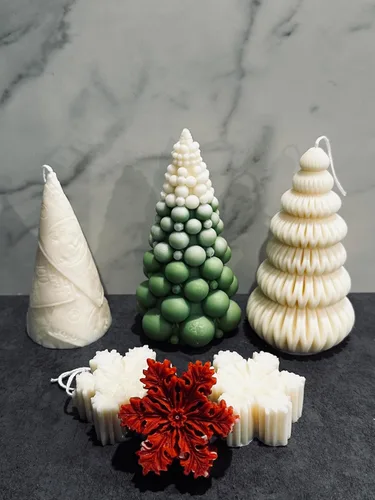 Vista 4 de Snowflake Candles Set of 6, Christmas Eve Candles, New Years Candles, Shaped Snowflake Scented Candles, Ornaments Christmas Gifts, Christmas