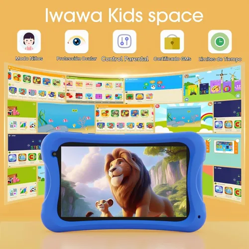 Vista 2 de DigiLand Tablet Android para niños, tabletas Android de 7 pulgadas para niños, tableta para niños pequeños con funda incluida, 4 GB + 32 GB, control