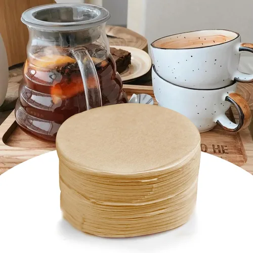 Vista 7 de CEYAZYE 200 piezas de papel de filtro de café redondo, filtros de café desechables de 2.205 in, filtro de cafetera Moka para máquina de espresso