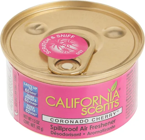 Vista 2 de Ambientador y neutralizador de olores en lata de California Scents, juego de 12 latas a prueba de derrames para el hogar y el automóvil, aroma a