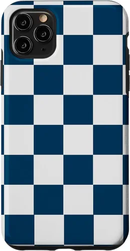 Vista 12 de Checkered Navy Blue and White Checkerboard Case for iPhone 17