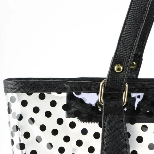 Vista 5 de MICOM Bolso de mano Neno con diseño de lunares, color caramelo