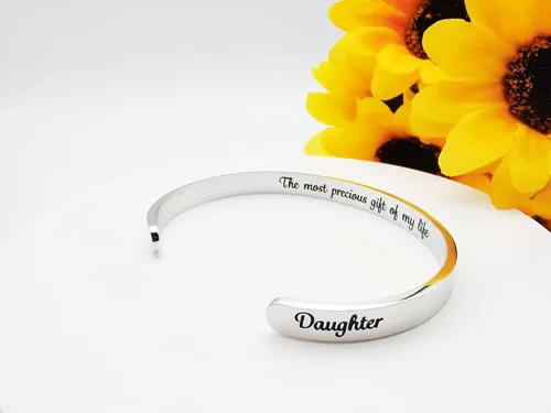 Vista 73 de Pulseras inspiradoras para mujer, joyería de acero inoxidable, con refranes, pulsera motivacional con mensaje oculto, pulseras grabadas para mejor