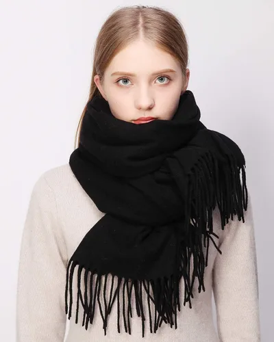 Vista 6 de RIIQIICHY Bufanda 100% de lana, chales y envolturas de pashmina para mujer, cachemira cálida para invierno, bufandas suaves más gruesas