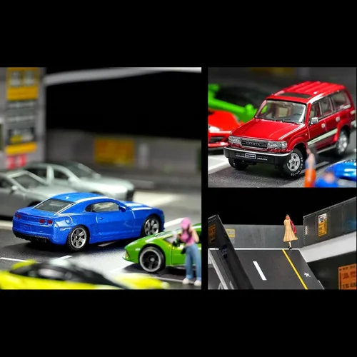 Vista 8 de Vitrina para Hot Wheels: Diorama de garaje de coche de juguete con luces Negro