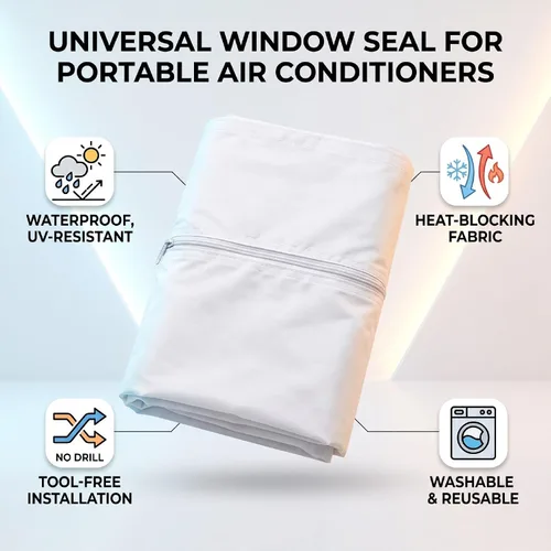 Vista 6 de Portable Air Conditioner Window Seal Kit 157.48 Inch (Triangular)