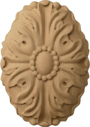 Vista 13 de Ekena Millwork ROS02X04ASAL Roseta ovalada Ashford, 1 7/8 pulgadas de ancho x 2 3/4 pulgadas de alto x 1/2 "P, aliso Alder