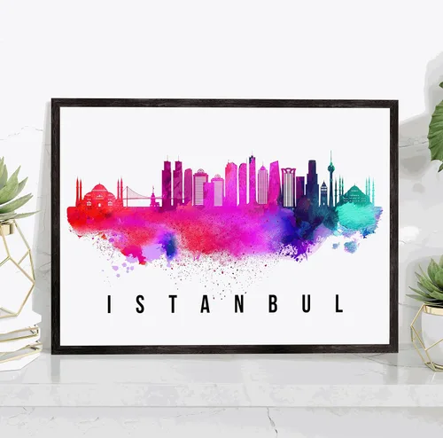 Vista 15 de Póster de Kazan Skyline Rusia, pintura de paisaje urbano de Kazan, póster de Rusia, paisaje urbano de Kazán y estampado de monumentos, arte de pared