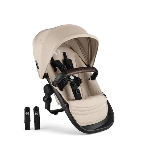 Vista 8 de Bugaboo Kangaroo Sibling Seat para doble conversión de cochecito - Negro Asiento reversible para niños pequeños, reposapiés ajustable, toldo UPF