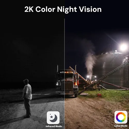 Vista 7 de Cámara de seguridad celular 4G LTE inalámbrica para exteriores, no necesita WiFi, visión nocturna a color 2K, panorámica/inclinación de 360°