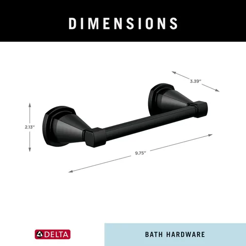 Vista 6 de Delta Soporte de papel higiénico giratorio Negro mate Soporte de pared Accesorios de baño Stryke