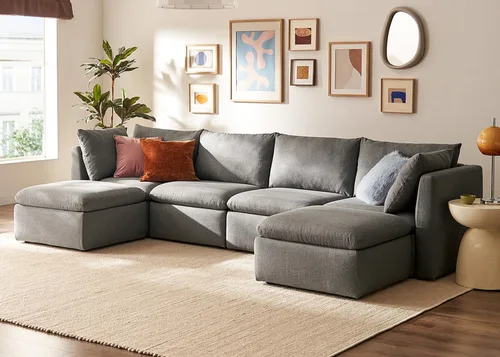 Vista 32 de mopio Sofá Seccional Modular de Gran Tamaño con Fundas Completamente Extraíbles y Almacenamiento, Convertible en Forma de U, en Forma de L