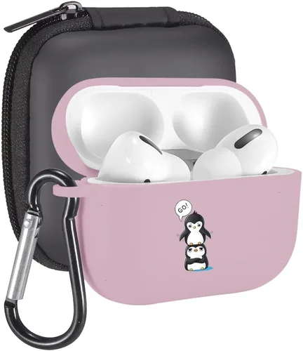 Vista 66 de Funda de mariposas rosas para AirPods Pro con llavero, diseño de animales lindos funda protectora de TPU suave compatible con AirPods Pro Charging