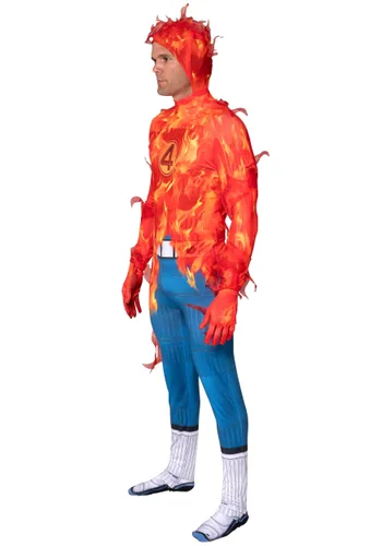 Vista 6 de Disfraz de Hombre Antorcha Humana de Los Cuatro Fantásticos para Hombre Multicolor