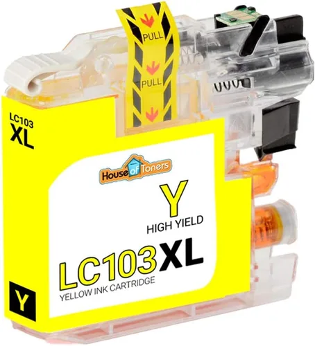 Vista 2 de Houseoftoners Cartucho de tinta remanufacturado para Brother LC103Y Reemplazo de alto rendimiento para Brother LC103Y MFC-J285DW J4310DW J4410DW