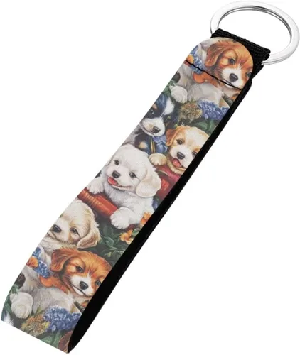 Vista 12 de INSTANTARTS Llavero automático Lanyard Hand Wrist Lanyard Correa de muñeca con anillo de metal