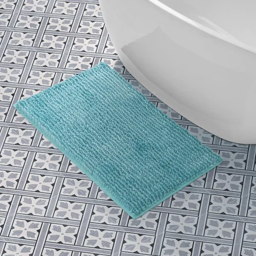 Vista 13 de Laura Ashley - Juego de 2 tapetes de baño de chenilla suave, 20 x 34 pulgadas, color azul