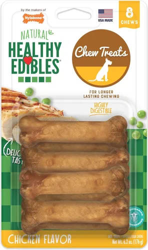 Vista 19 de Nylabone Healthy Edibles Masticables Naturales para Perros de Larga Duración con Sabor a Tocino para Perros, X-Pequeño/Muy Pequeño (2 Unidades)